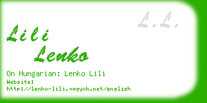 lili lenko business card